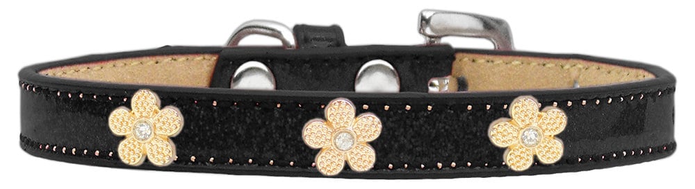 Dog, Puppy & Pet Widget Ice Cream Collar, "Gold Flower"