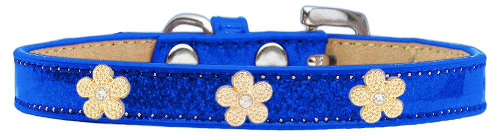 Dog, Puppy & Pet Widget Ice Cream Collar, "Gold Flower"