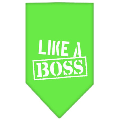 Pet and Dog Bandana Screen Printed, "Like A Boss"