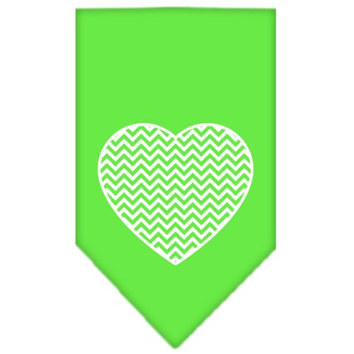 Pet and Dog Bandana Screen Printed, "Chevron Heart"