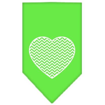 Pet and Dog Bandana Screen Printed, "Chevron Heart"