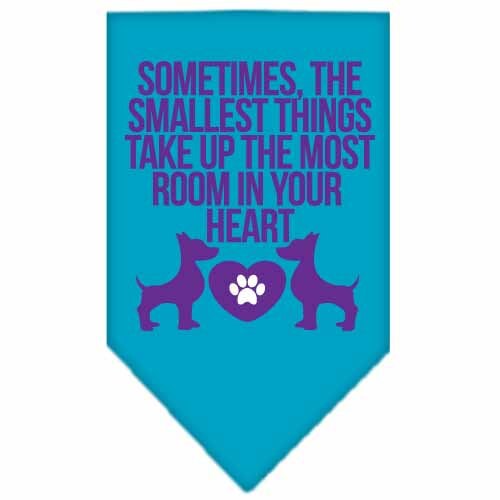 Pet and Dog Bandana Screen Printed, "Sometimes, The Smallest Things Take Up The Most Room In Your Heart"