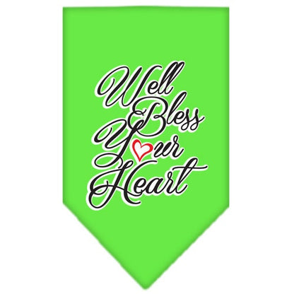 Pet and Dog Bandana Screen Printed, "Well Bless Your Heart"