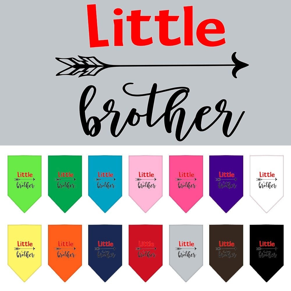 Pet and Dog Bandana Screen Printed, "Little Brother"