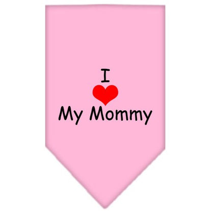 Pet and Dog Bandana Screen Printed, "I Love My Mommy"