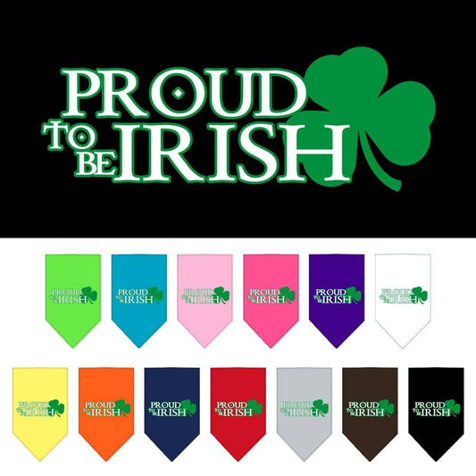 Pet and Dog Bandana Screen Printed, "Proud To Be Irish"