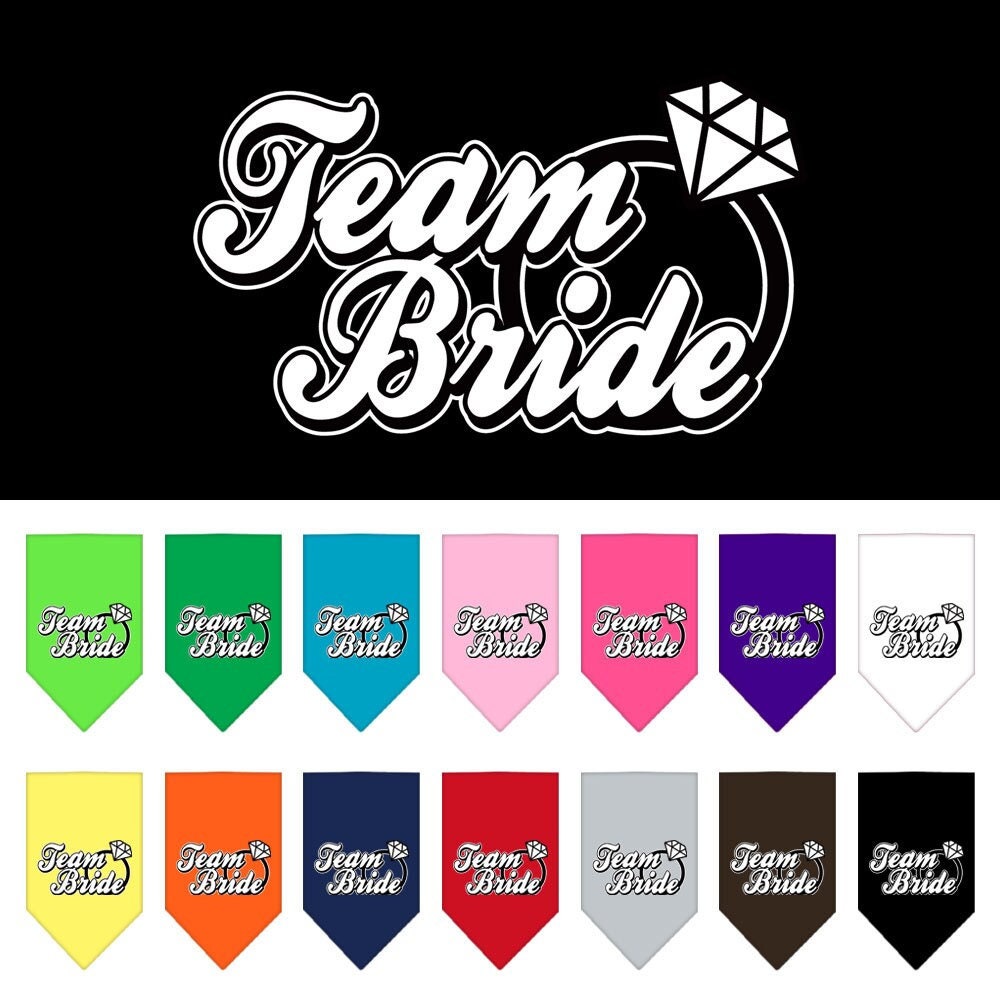 Pet and Dog Bandana Screen Printed, "Team Bride"