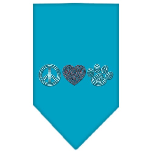 Pet and Dog Bandana Rhinestone, "Peace Love Paw"