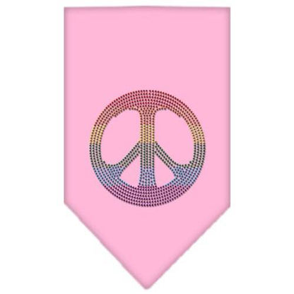 Pet and Dog Bandana Rhinestone, "Rainbow Peace Sign"