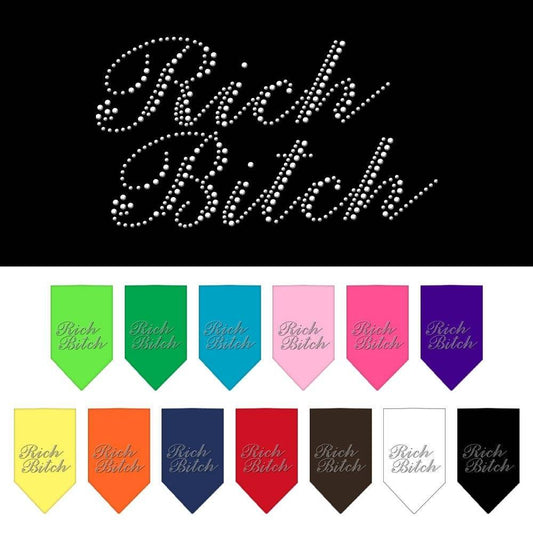 Pet and Dog Bandana Rhinestone, "Rich Bitch"