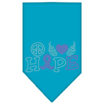 Pet and Dog Bandana Rhinestone, "Peace Love Hope Breast Cancer"