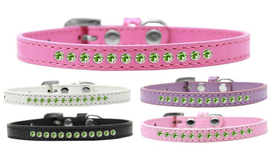 Dog, Puppy & Pet Fashion Collar, "Lime Green Crystal Rimsets"