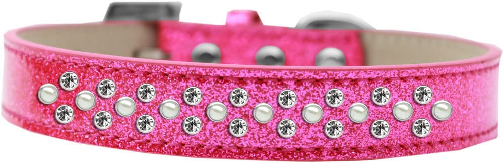 Dog, Puppy & Pet Ice Cream  Collar, "Pearl and Clear Crystal Rimsets Sprinkles"