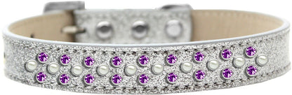 Dog, Puppy & Pet Ice Cream  Collar, "Pearl and Purple Crystal Rimsets Sprinkles"