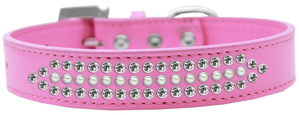 Dog, Puppy and Pet Fashion Collar, "Ritz Pearl & Clear Crystal Rimsets"