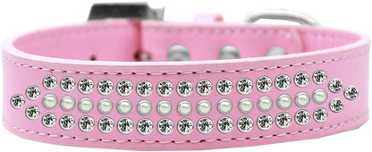 Dog, Puppy and Pet Fashion Collar, "Ritz Pearl & Clear Crystal Rimsets"