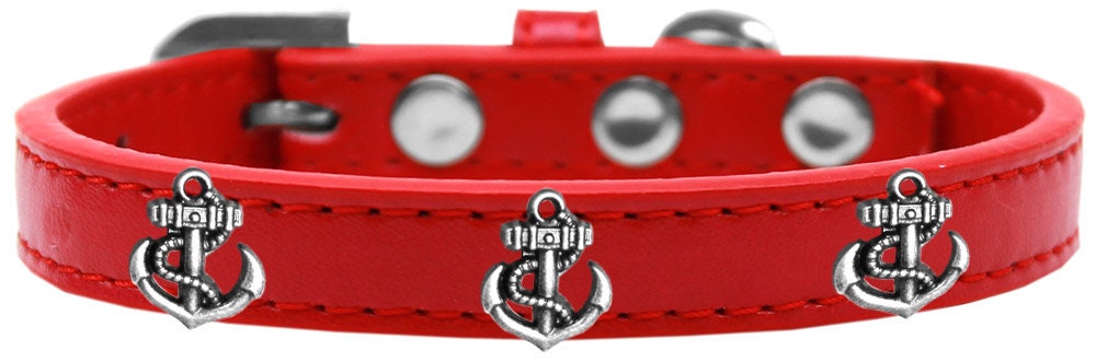 Dog, Puppy & Pet Widget Fashion  Collar, "Silver Anchor"