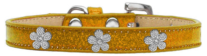 Dog, Puppy & Pet Widget Ice Cream Collar, "Silver Flower"