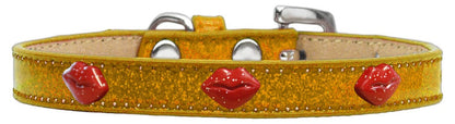 Dog, Puppy & Pet Widget Ice Cream Collar, "Red Glitter Lips"