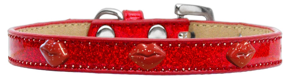 Dog, Puppy & Pet Widget Ice Cream Collar, "Red Glitter Lips"