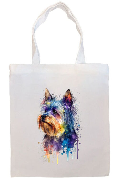 Canvas Tote Bag, Zippered With Handles & Inner Pocket, "Yorkie"