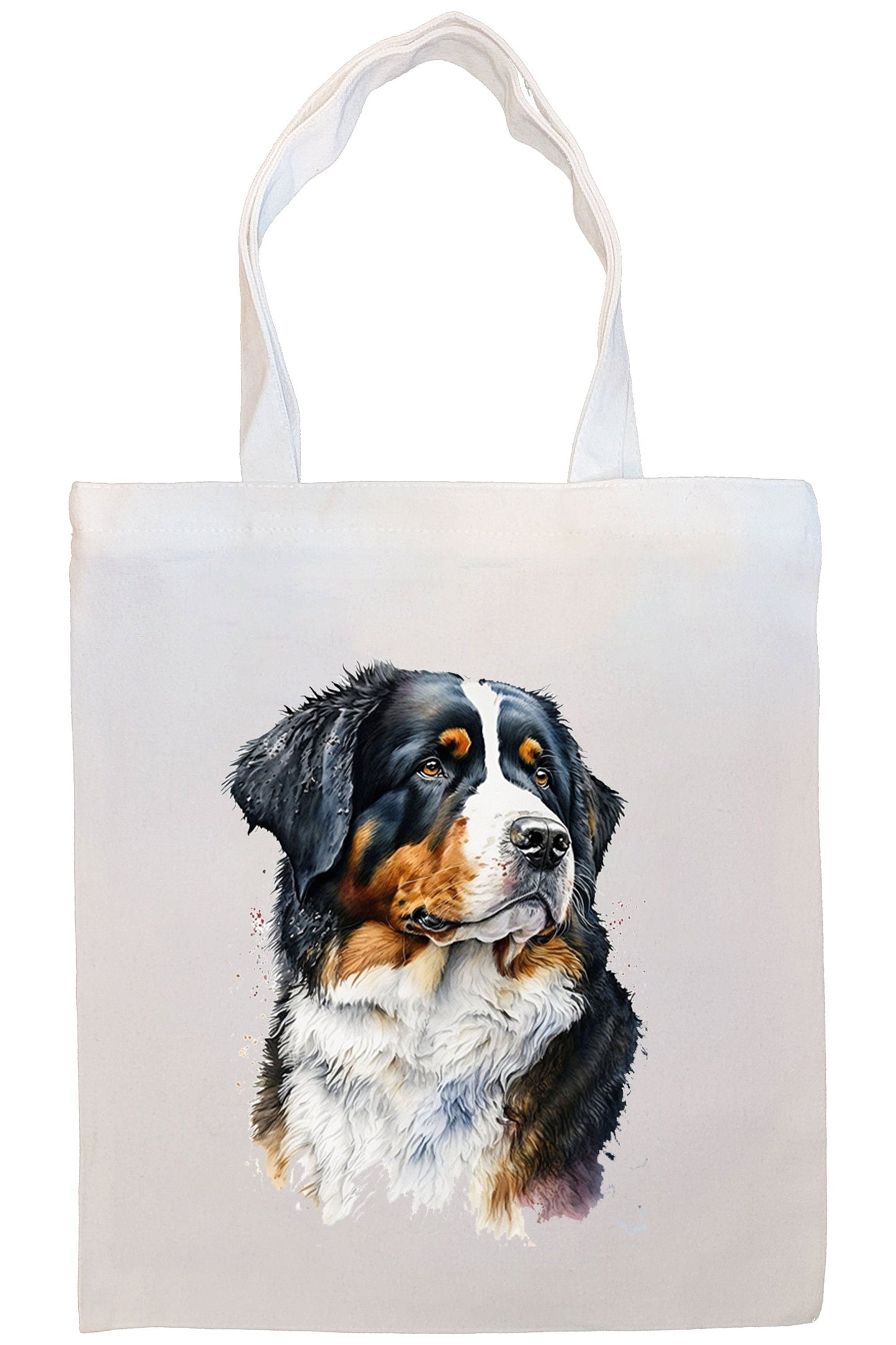 Canvas Tote Bag, Zippered With Handles & Inner Pocket, "Bernese Mountain Dog"