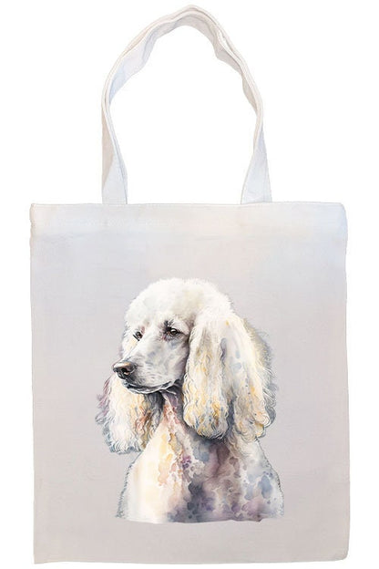 Canvas Tote Bag, Zippered With Handles & Inner Pocket, "Poodle"