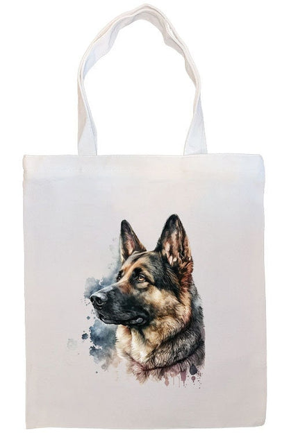 Canvas Tote Bag, Zippered With Handles & Inner Pocket, "German Shepherd"