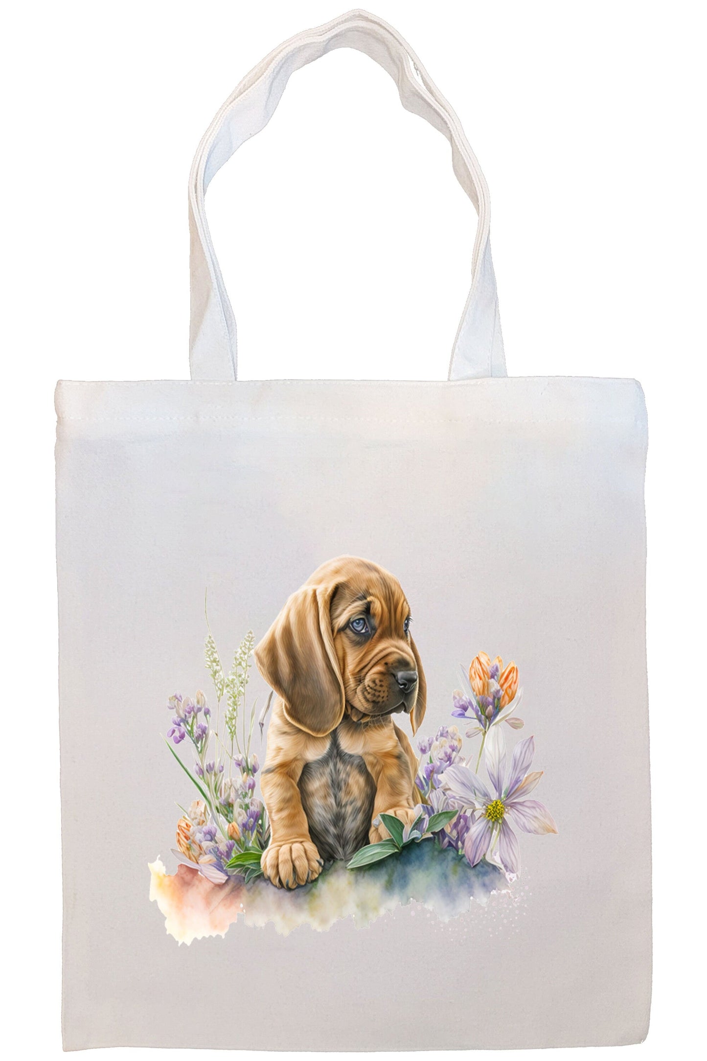 Canvas Tote Bag, Zippered With Handles & Inner Pocket, "Bloodhound"