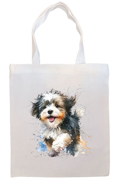 Canvas Tote Bag, Zippered With Handles & Inner Pocket, "Havanese"