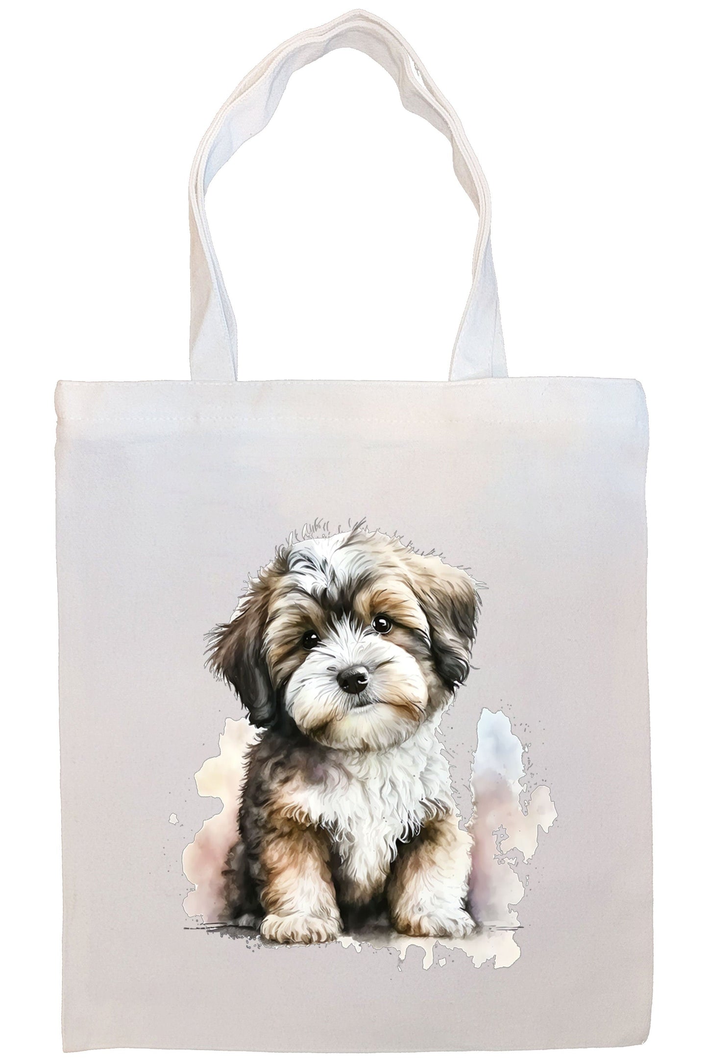 Canvas Tote Bag, Zippered With Handles & Inner Pocket, "Havanese"