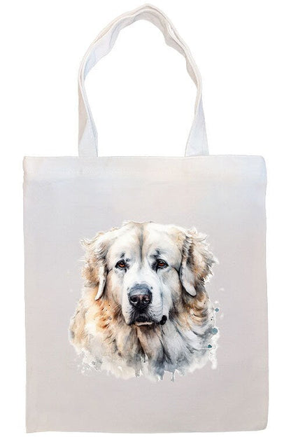 Canvas Tote Bag, Zippered With Handles & Inner Pocket, "Great Pyrenees"