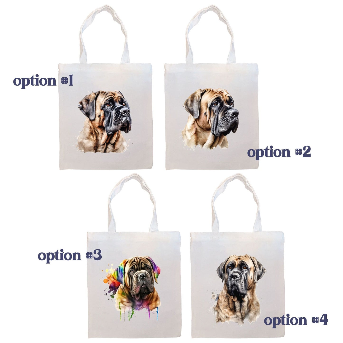 Canvas Tote Bag, Zippered With Handles & Inner Pocket, "Mastiff"