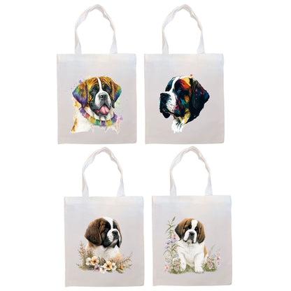 Canvas Tote Bag, Zippered With Handles & Inner Pocket, St. Bernard"