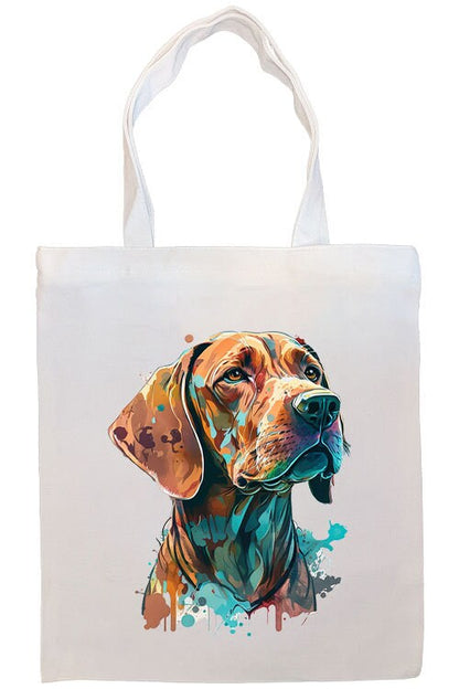 Canvas Tote Bag, Zippered With Handles & Inner Pocket, "Vizsla"