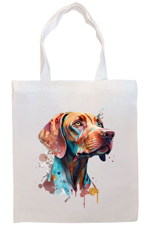 Canvas Tote Bag, Zippered With Handles & Inner Pocket, "Vizsla"