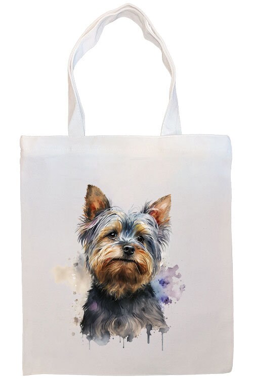 Canvas Tote Bag, Zippered With Handles & Inner Pocket, "Yorkie"