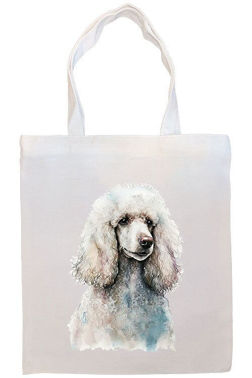 Canvas Tote Bag, Zippered With Handles & Inner Pocket, "Toy Poodle"