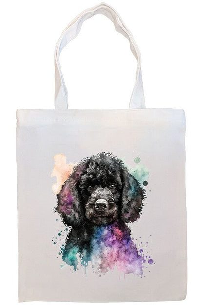 Canvas Tote Bag, Zippered With Handles & Inner Pocket, "Toy Poodle"