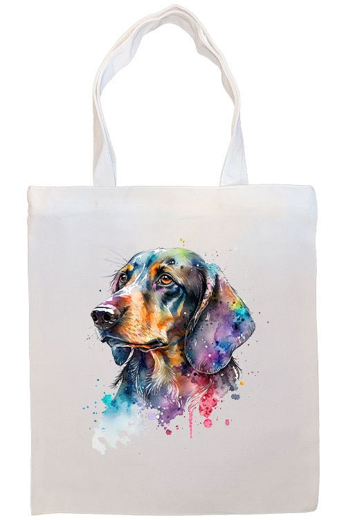 Canvas Tote Bag, Zippered With Handles & Inner Pocket, "Dachshund"