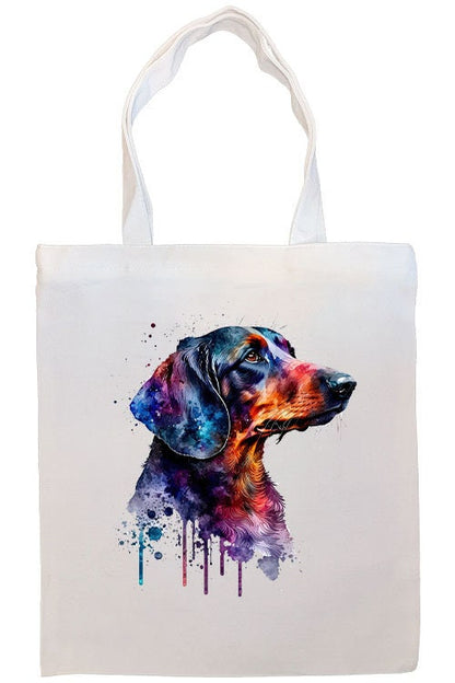 Canvas Tote Bag, Zippered With Handles & Inner Pocket, "Dachshund"