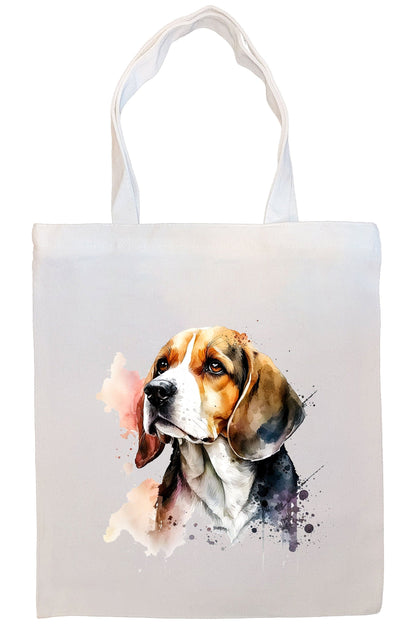 Canvas Tote Bag, Zippered With Handles & Inner Pocket, "Beagle"