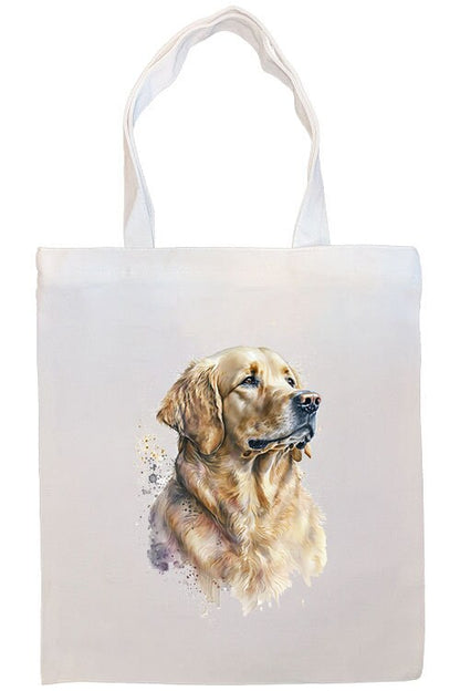 Canvas Tote Bag, Zippered With Handles & Inner Pocket, "Golden Retriever"