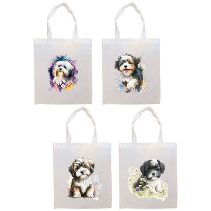 Canvas Tote Bag, Zippered With Handles & Inner Pocket, "Havanese"