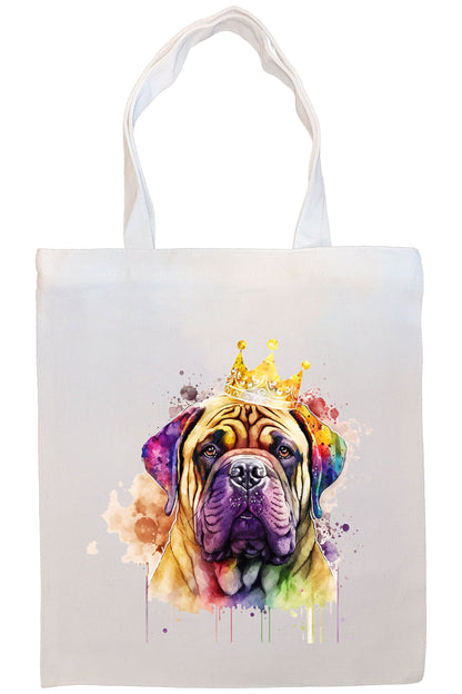 Canvas Tote Bag, Zippered With Handles & Inner Pocket, "Bullmastiff"