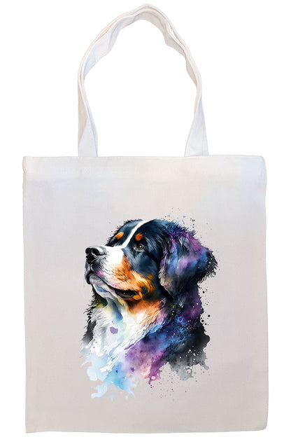 Canvas Tote Bag, Zippered With Handles & Inner Pocket, "Bernese Mountain Dog"