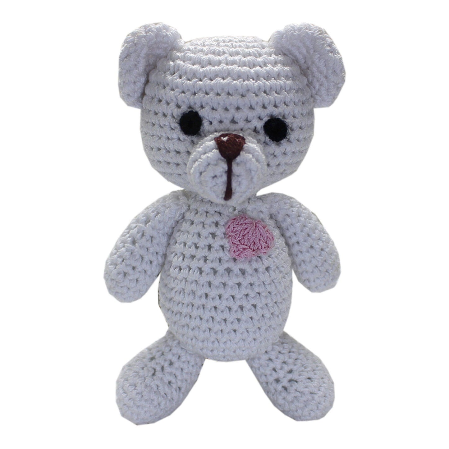 Knit Knacks Organic Cotton Pet, Dog & Cat Toy, "Teddy The White Bear"