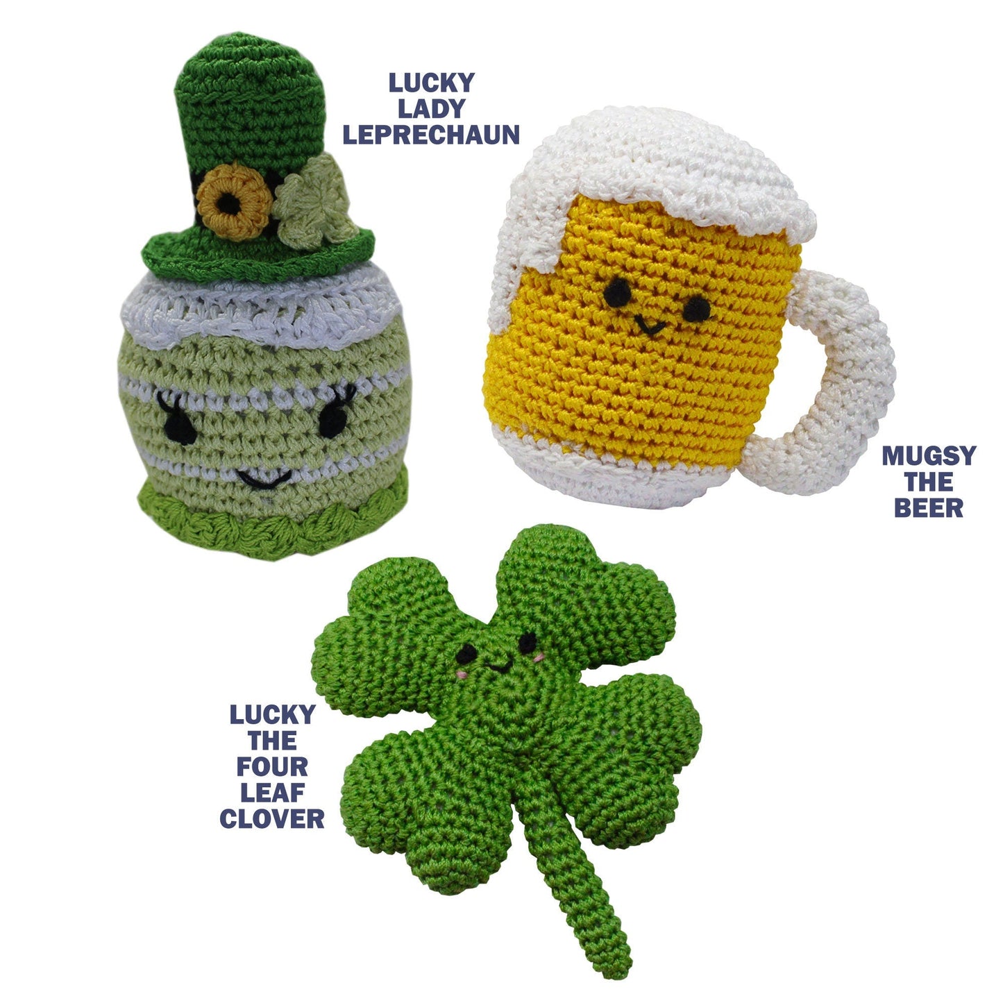 Knit Knacks Organic Cotton Pet, Dog & Cat Toy, "St. Patrick's Day Group" (Choose from 3 options!)