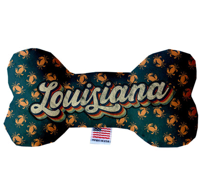 Pet & Dog Plush Bone Toys, "Louisiana State Options" (Available in different pattern options)