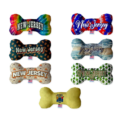 Pet & Dog Plush Bone Toys, "New Jersey State Options" (Available in different pattern options)